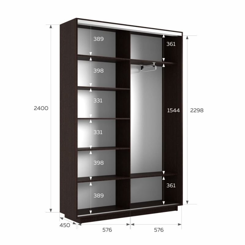 Шкаф-купе Фотопечать, 2дв. Абстракция серая, 120х45х240, Венге