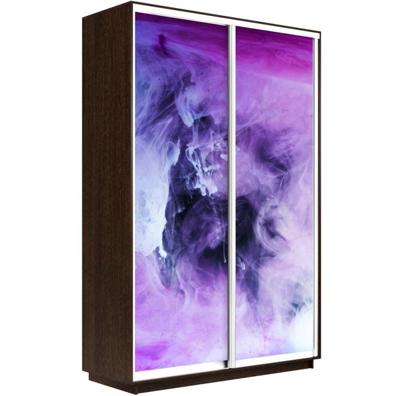 Шкаф-купе Фотопечать, 2дв. Фиолетовый дым, 140х45х220, Венге