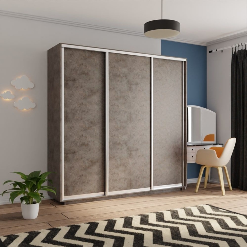 Шкаф-купе Экспресс 3дв. -ДСП, 240х45х220, Бетон