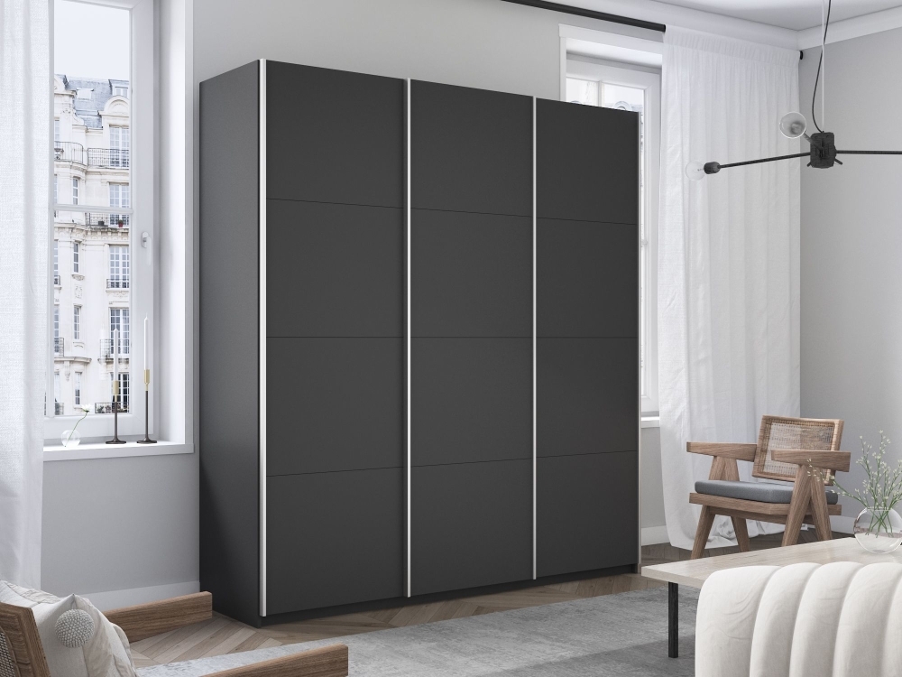 Шкаф-купе Прайм 3дв.-ДСП, 210х57х230, Серый диамант