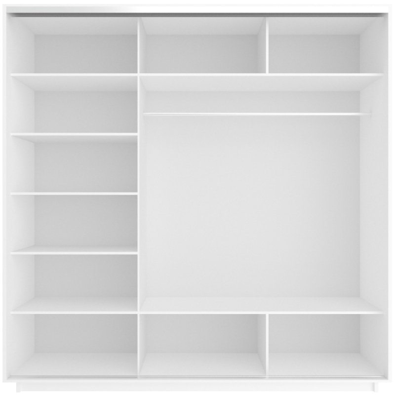 Шкаф-купе Экспресс 3дв.-зеркала, 210х60х220, Белый снег