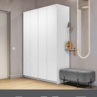 Распашной шкаф Локер 800+800 "Push to Move"/Левый Белый снег