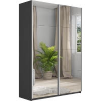 Шкаф-купе Прайм, 2дв.-Зеркало/доводчики, 160х57х230, Серый диамант