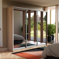 Шкаф-купе Экспресс 3дв.-зеркала, 180х45х220, Сонома