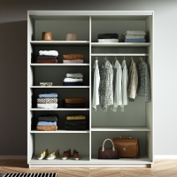 Шкаф-купе Экспресс, 2дв. ДСП/Зеркало, 140х60х220, Белый снег