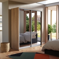 Шкаф-купе Экспресс, 2дв.-Зеркала, 120х60х240, Сонома