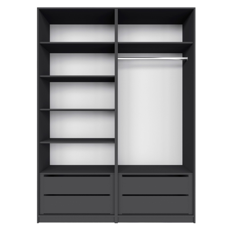 Распашной шкаф Локер 800+800 "Push to Move"/Левый Серый диамант