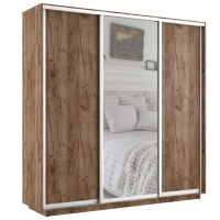 Шкаф-купе Экспресс 3дв. ДСП/Зеркало/ДСП, 240х45х220, Дуб табачный