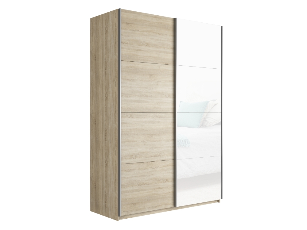 Шкаф-купе Прайм, 2дв. ДСП/Белый Глянец/доводчики, 160х57х230, Сонома