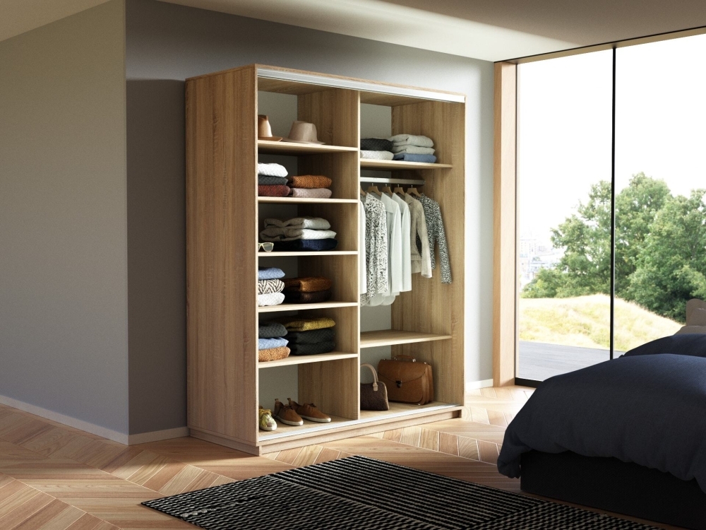 Шкаф-купе Фотопечать, 2дв. Абстракция бело-голубая, 120х60х240, Сонома