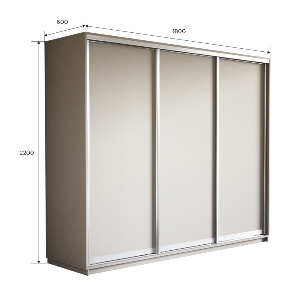 Шкаф-купе Экспресс 3дв.-ДСП, 180х60х220, Белый снег