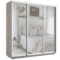 Шкаф-купе Экспресс 3дв.-зеркала, 240х60х240, Бетон