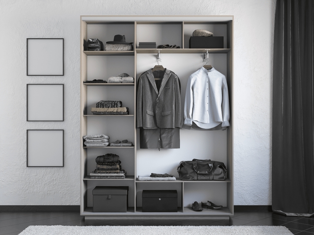 Шкаф-купе Экспресс 3дв. ДСП/Зеркало/ДСП, 180х45х220, Ясень шимо светлый