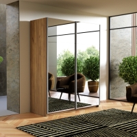 Шкаф-купе Прайм, 2дв.-Зеркало/доводчики, 140х57х230, Крафт табачный