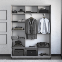 Шкаф-купе Фотопечать 3дв. Абстракция бело-голубая, 180х45х240, Бетон