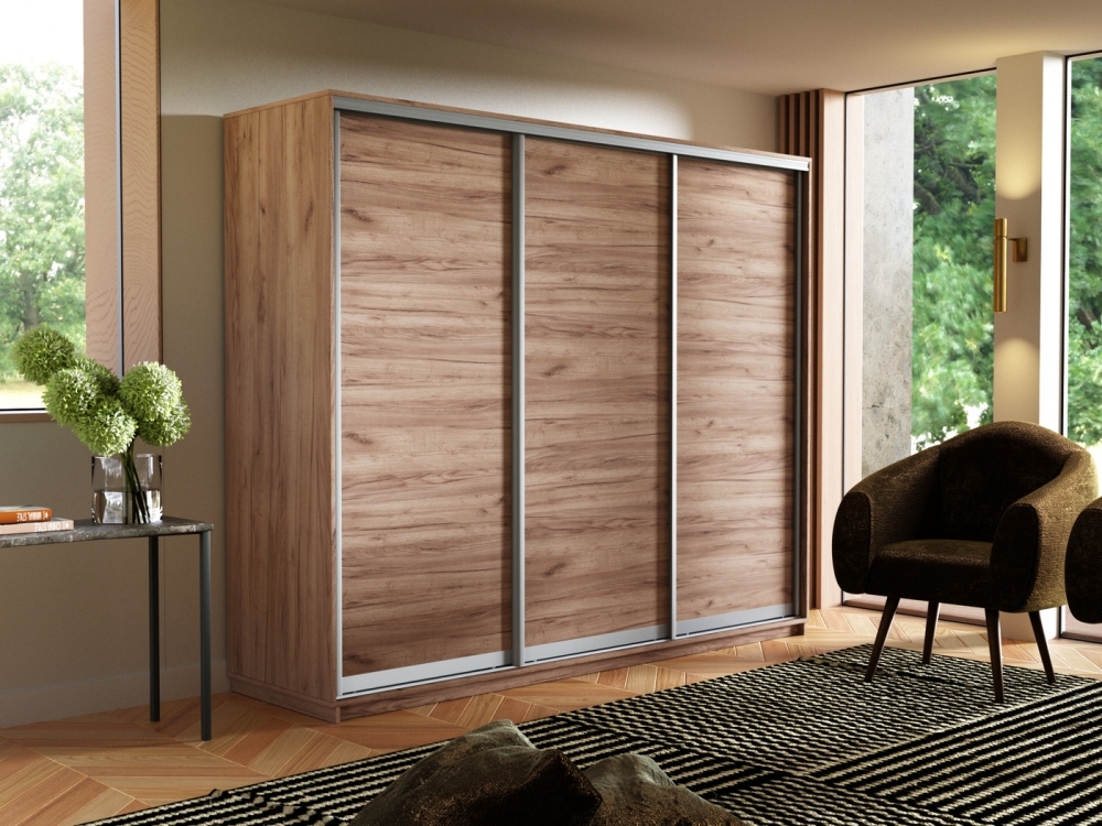 Шкаф-купе Экспресс 3дв.-ДСП, 180х60х240, Крафт табачный