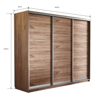 Шкаф-купе Экспресс 3дв.-ДСП, 180х60х220, Крафт табачный