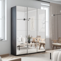 Шкаф-купе Прайм 3дв.-Зеркало/доводчики, 180х57х230, Венге