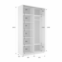 Шкаф-купе Фотопечать, 2дв. Абстракция серая, 140х60х240, Белый снег