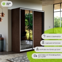 Шкаф-купе Экспресс, 2дв. ДСП/Зеркало, 160х60х220, Венге