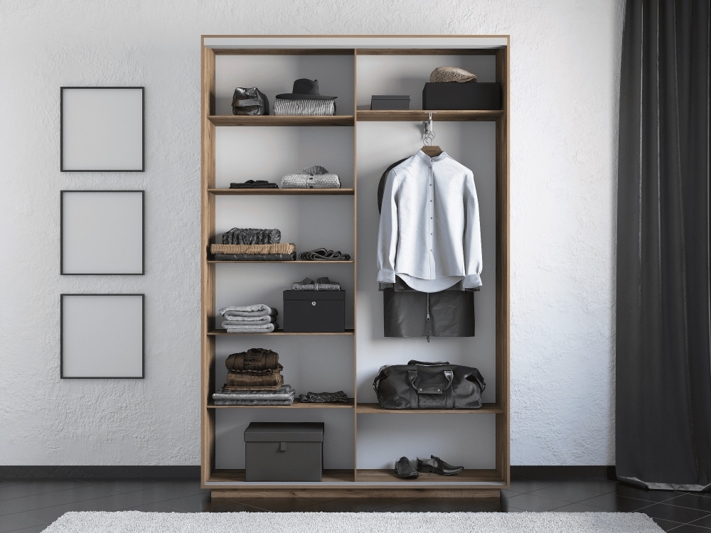 Шкаф-купе Фотопечать, 2дв. Листья золото, 140х45х240, Крафт табачный