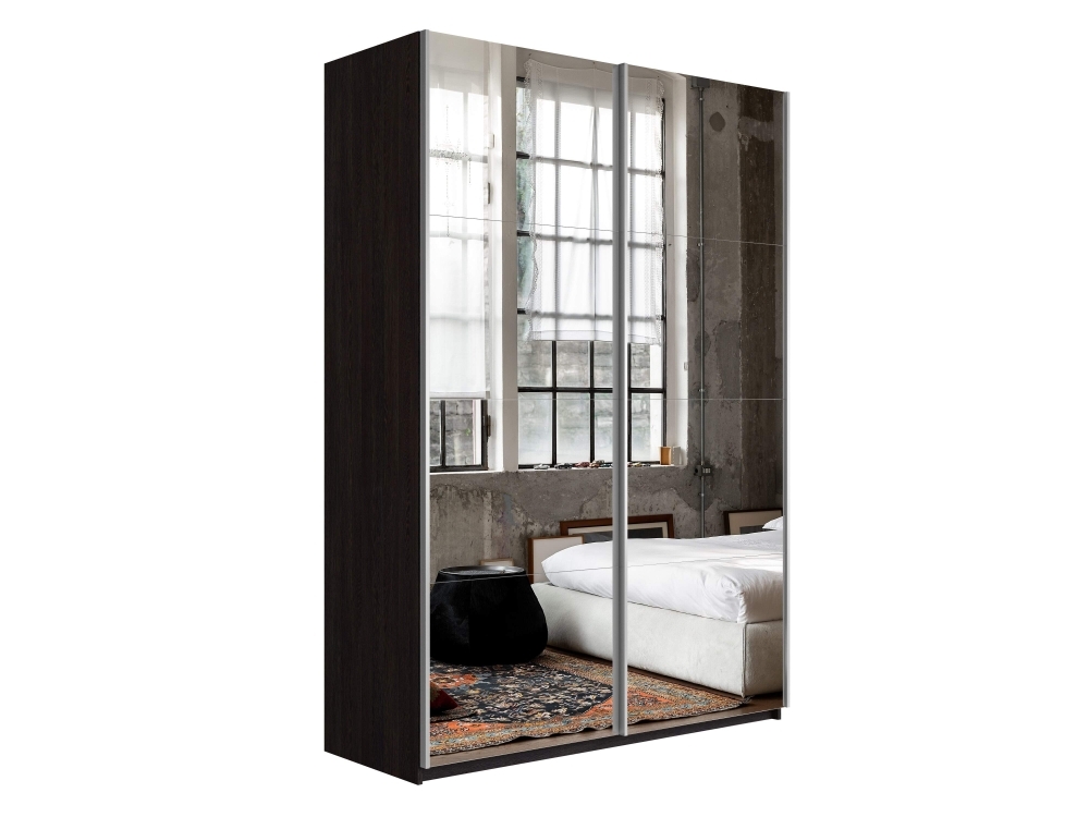 Шкаф-купе Прайм, 2дв.-Зеркало/доводчики, 160х57х230, Венге