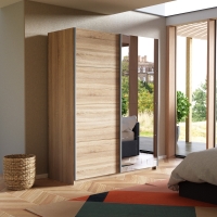 Шкаф-купе Прайм, 2дв. ДСП/Зеркало/доводчики, 140х57х230, Сонома