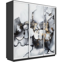 Шкаф-купе Фотопечать 3дв. Абстракция серая, 180х60х240, Серый диамант