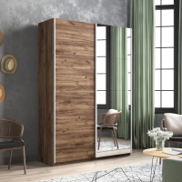 Шкаф-купе Прайм, 2дв. ДСП/Зеркало/доводчики, 140х57х230, Крафт табачный