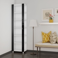 Стеллаж модульный Мебельная компания Е1 Универсальный Черное стекло 35х44х240, Белый снег