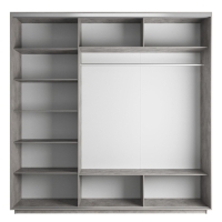 Шкаф-купе Фотопечать 3дв. Морские волны, 180х60х240, Бетон