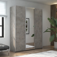 Шкаф-купе Прайм, 3дв. ДСП/Зеркало/ДСП/доводчики, 180х57х230, Бетон