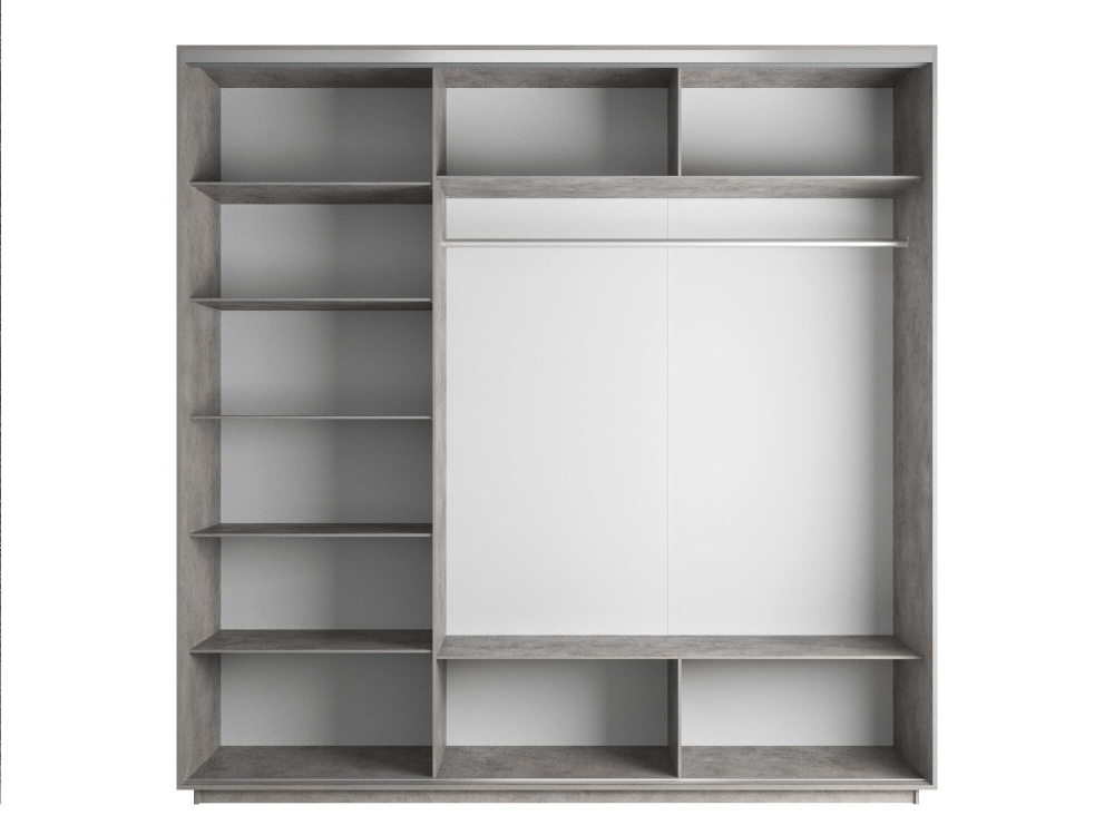 Шкаф-купе Фотопечать 3дв. Морские волны, 180х60х220, Бетон