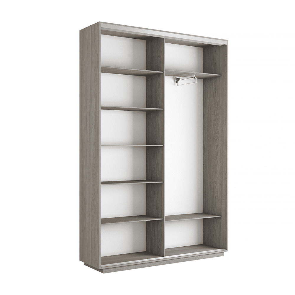 Шкаф-купе Экспресс, 2дв. ДСП/Зеркало, 160х45х220, Ясень Шимо светлый