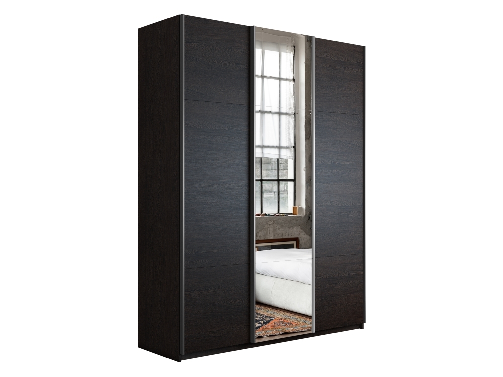 Шкаф-купе Прайм, 3дв. ДСП/Зеркало/ДСП/доводчики, 180х57х230, Венге