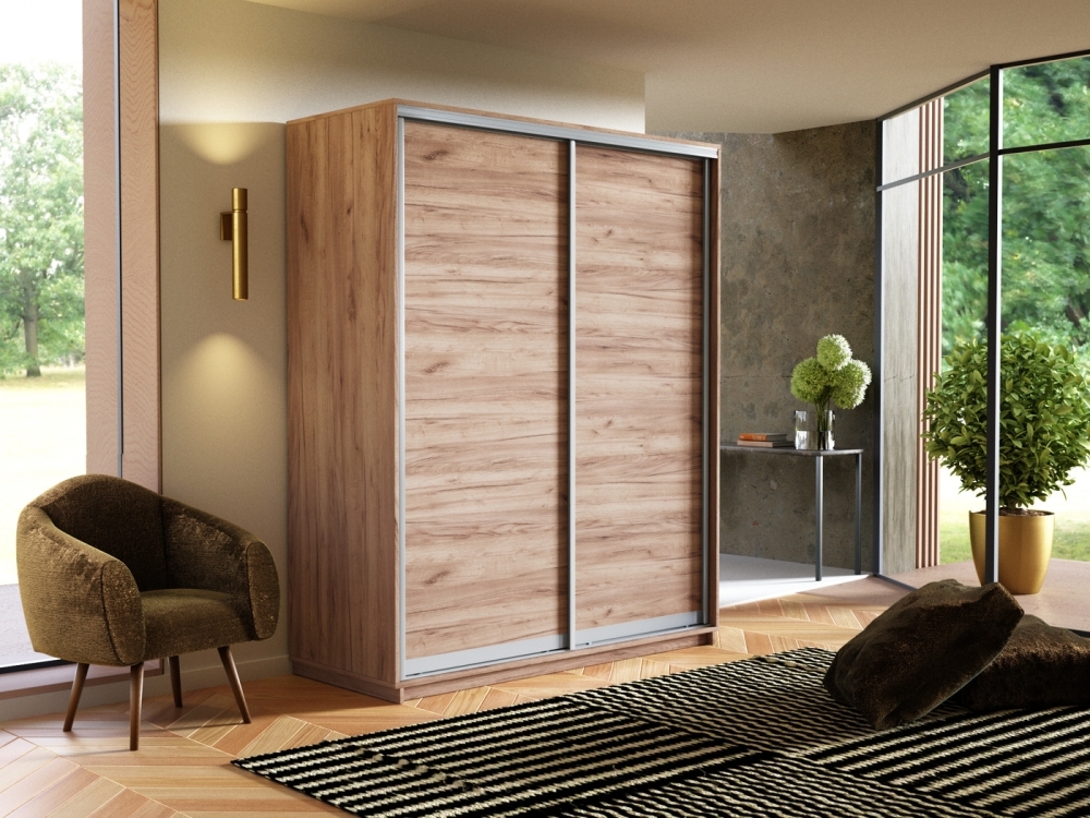 Шкаф-купе Экспресс, 2дв.-ДСП, 120х60х240, Крафт табачный