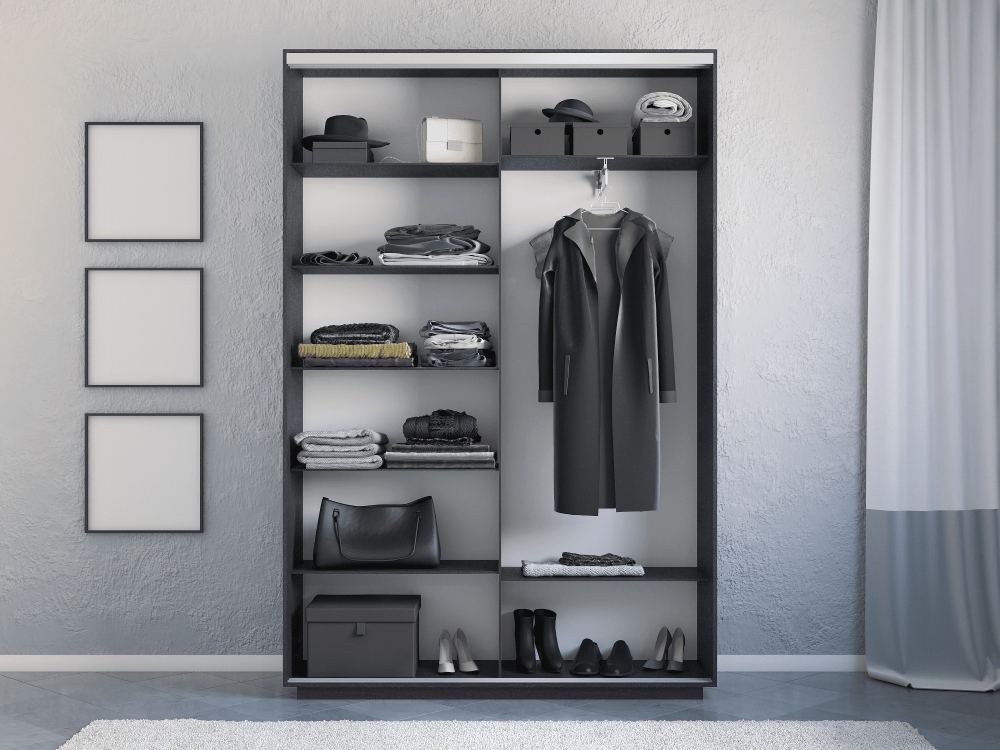 Шкаф-купе Фотопечать, 2дв. Абстракция бело-голубая, 120х45х240, Венге