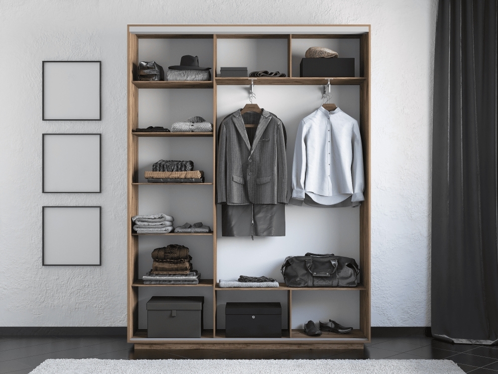 Шкаф-купе Фотопечать 3дв. Листья золото, 180х45х220, Крафт табачный