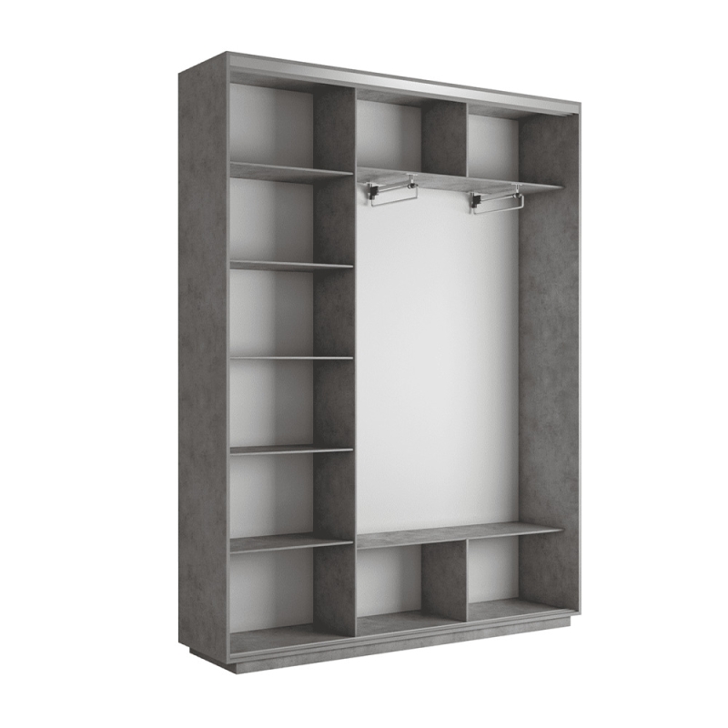 Шкаф-купе Фотопечать 3дв. Абстракция бело-голубая, 180х45х220, Бетон