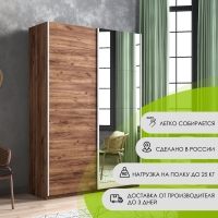 Шкаф-купе Прайм, 2дв. ДСП/Зеркало/доводчики, 160х57х230, Крафт табачный