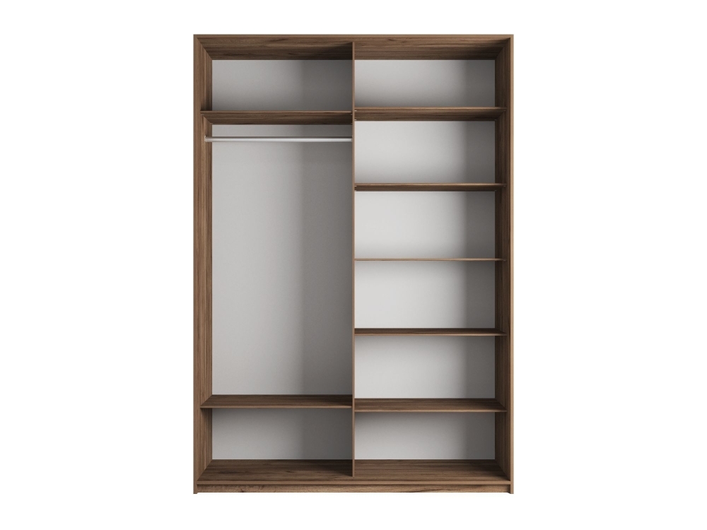 Шкаф-купе Прайм, 2дв. ДСП/Белый Глянец/доводчики, 160х57х230, крафт табачный стекло белое