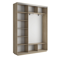 Шкаф-купе Экспресс 3дв. Зеркало/ДСП/Зеркало, 240х45х220, Сонома