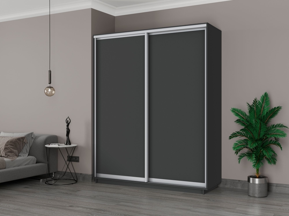 Шкаф-купе Экспресс, 2дв.-ДСП, 180х45х240, Серый диамант