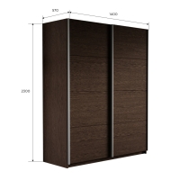Шкаф-купе Прайм, 2дв.-ДСП/доводчики, 140х57х230, Венге