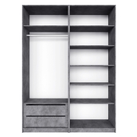 Распашной шкаф Локер 800+800 ("Push to Move"/Левый) Бетон