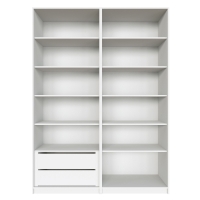 Распашной шкаф Локер 800+800 "Push to Move"/Левый Белый снег