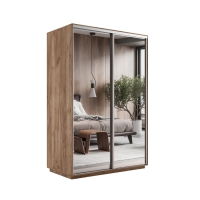 Шкаф-купе Экспресс, 2дв.-Зеркала, 120х60х220, Крафт табачный