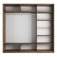 Шкаф-купе Прайм, 3дв. ДСП/Зеркало/ДСП/доводчики, 180х57х230, Крафт табачный