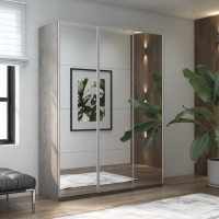 Шкаф-купе Прайм 3дв.-Зеркало/доводчики, 180х57х230, Бетон