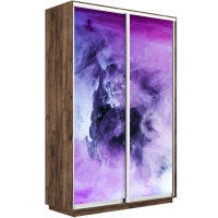 Шкаф-купе Фотопечать, 2дв. Фиолетовый дым, 160х45х220, Крафт табачный